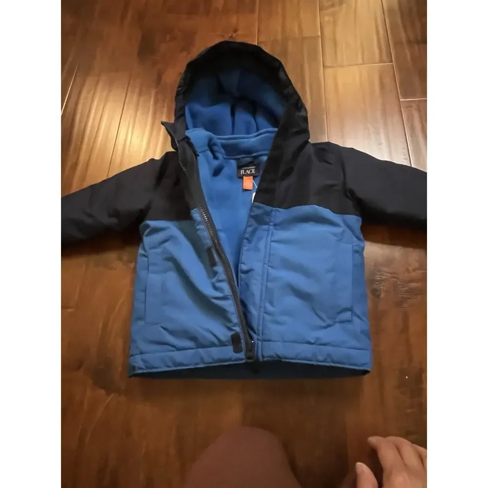 The Children's Place Boys Jacket 18-24 Months Blue fleece lining zip front